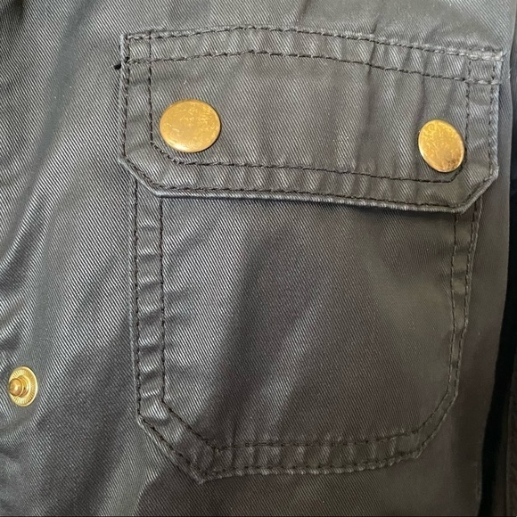 J. Crew Jacket Black Waxed Cotton Downtown Field Jacket, XS - Picture 6 of 16